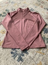 Pink Long Sleeve Running activewear Jacket – 1/4 Zip – Thumb Holes – Size 12–14 