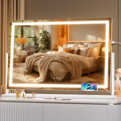 Hasipu Vanity Mirror with Lights, 36'' x 24'' LED Makeup Mirror, Light up Mirror w
