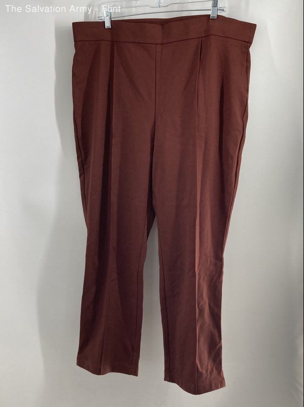 Christian Siriano Womens Brown Pleated Straight Leg Dress Pants Size XXL