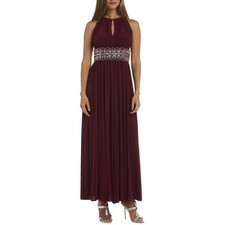 R M Richards Women's Beaded Waist Gown