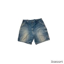 Vintage Carhartt Denim Shorts Mens 38 Blue Carpenter Work Utility Pockets