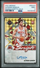 2021-22 Panini Mosaic #RS-ALP Alperen Sengun Rookie Scripts Gold PSA 9