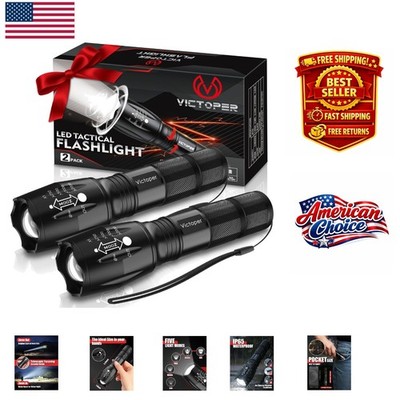 Multi-Function Waterproof Flashlight 2 Pack - 1200 Lumen Adventure Essentials