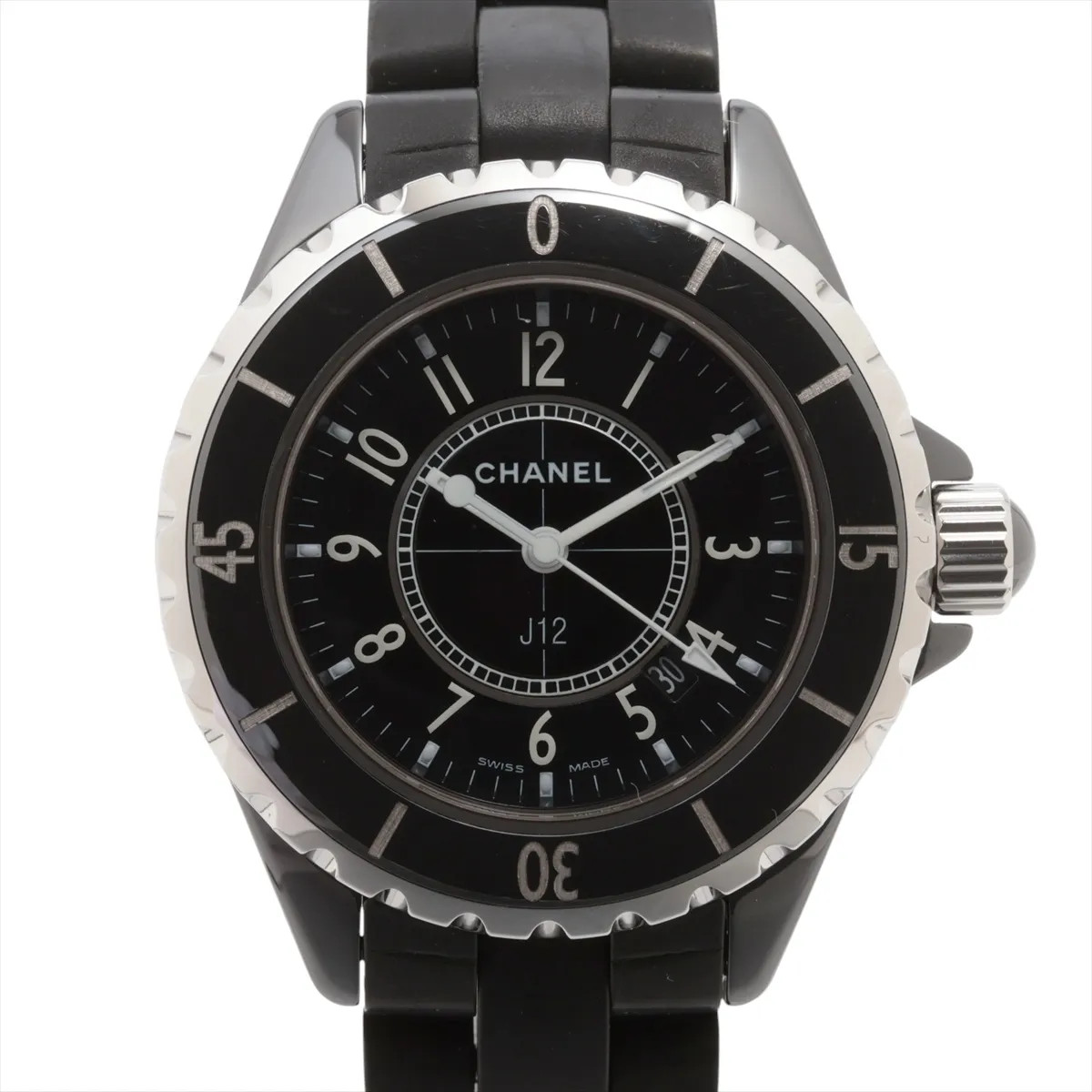 Chanel J12 H0681 CE×SS SS & Rubber QZ black dial