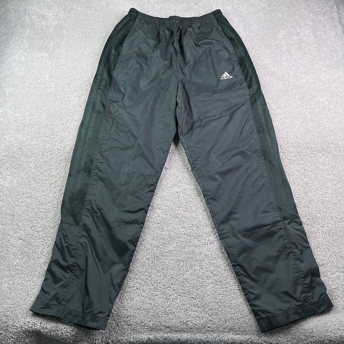 Adidas Pants Mens Large Green Mesh Lined Track Windbreaker Swishy