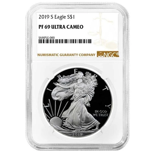 2019-S Proof $1 American Silver Eagle NGC PF69UC Brown Label