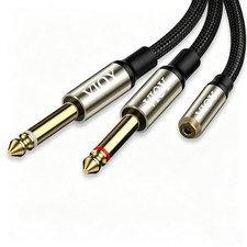 VIOY 3.5mm to Dual 1/4 Inch Audio Splitter Cable, Gold Plated 1/8" TRS Female...