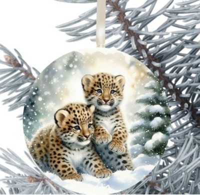 Gepard Leopard Geschenk Deko Weihnachten hängend 
