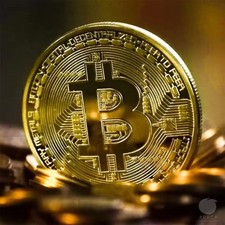 Gold Plated Bitcoin Coin Collectible Art Collection Gift Physical Commemorative