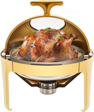 Chafing Dish Buffet Set, 6.34QT Round Buffet Warmer Set with Visible Lid and Thi