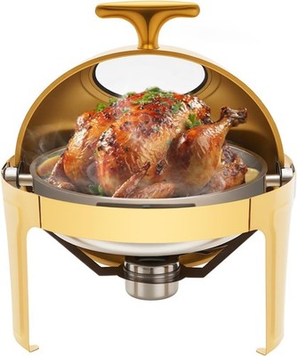 Chafing Dish Buffet Set, 6.34QT Round Buffet Warmer Set with Visible Lid and Thi
