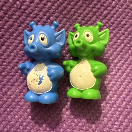 Vintage Playskool Li'l Playmates Space Station Blue & Green Alien Figure Toy