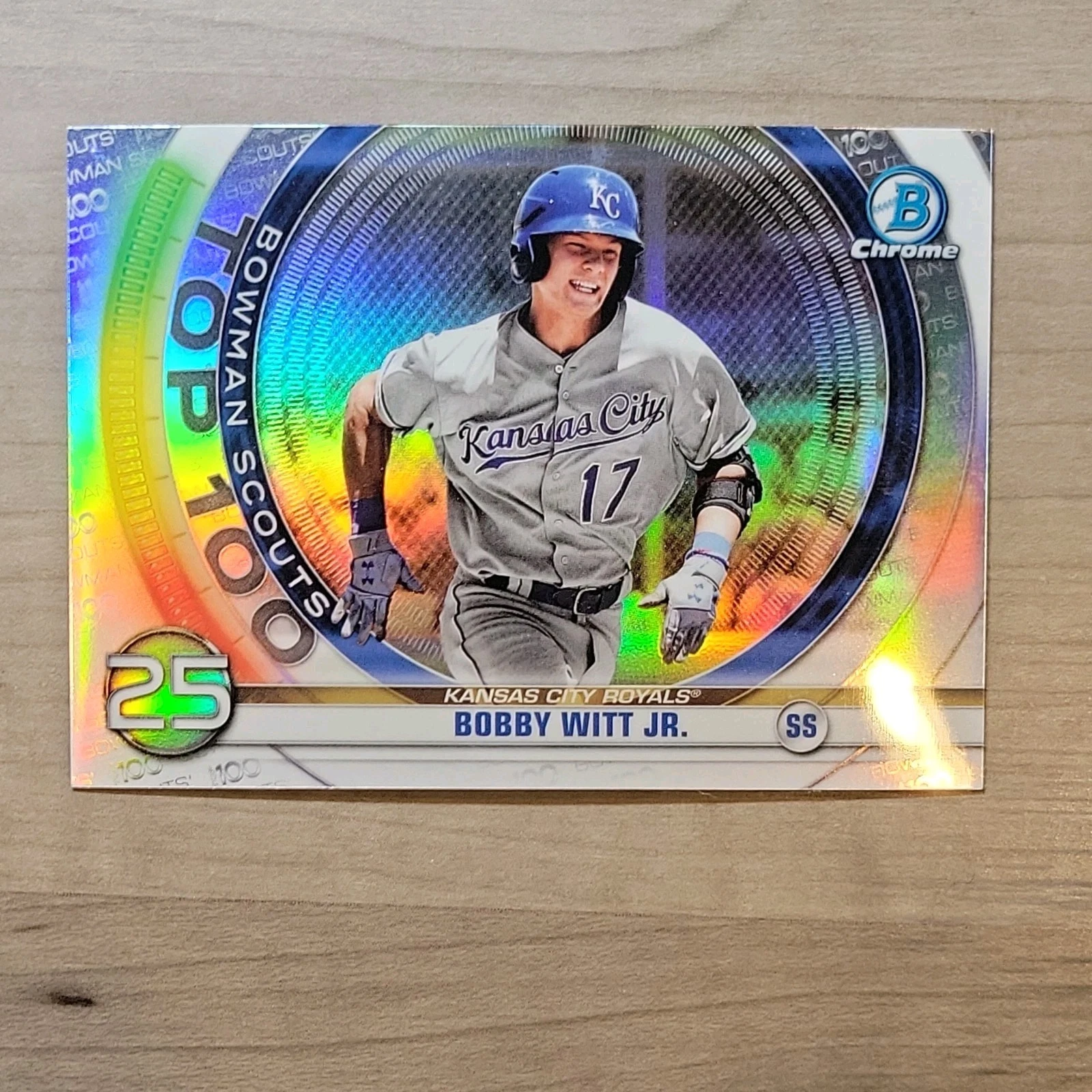 2020 Bowman BOBBY WITT JR. Bowman Scouts Top 100 Chrome #BTP-25 KC Royals
