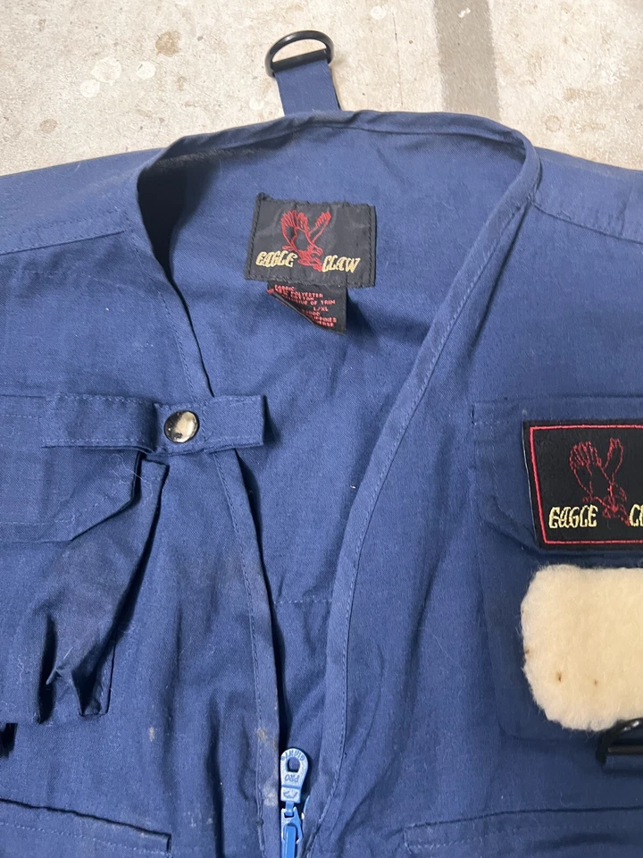 Винтажный мужской жилет 90-х с орлиным когтем L/XL Deluxe рыболовные снасти темно-синий - Изображение 4 из 4