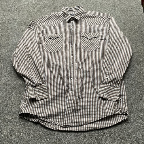 Roper Hemd Erwachsene 2XLT mehrfarbig kariert Flanell Western Perlen Druckknopf Herren LESEN