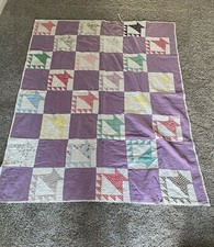 Antique Vtg Flower Basket Patchwork Quilt Appalachian Feedsack Heirloom Boho