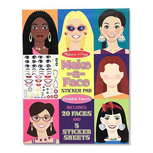 Melissa & Doug Make-a-Face Adesivo Pad - Facce Moda, 20 Facce, 5 Adesivi - Foto 1 di 6