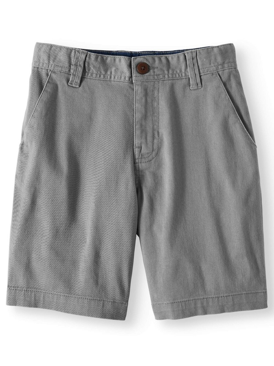 Wonder Nation Boys Flat Front Shorts Size Grey School Uniform Approved NEW