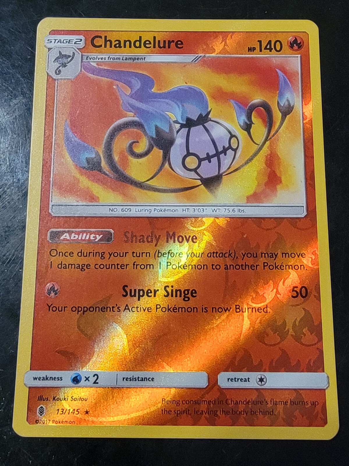 Chandelure 13/145 Reverse Holo Pokemon Guardians Rising