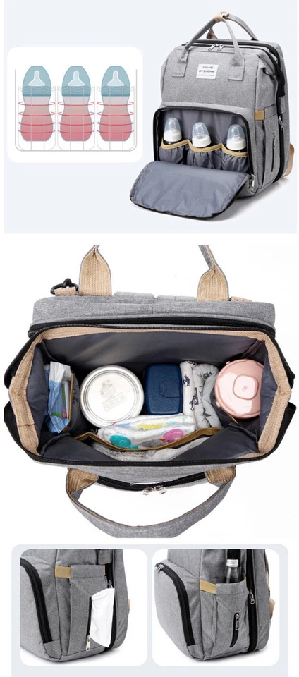 Wickeltasche Rucksack Wickelunterlage Mobiles Wickeln Tasche ausziehbar faltbar - Bild 4 von 4