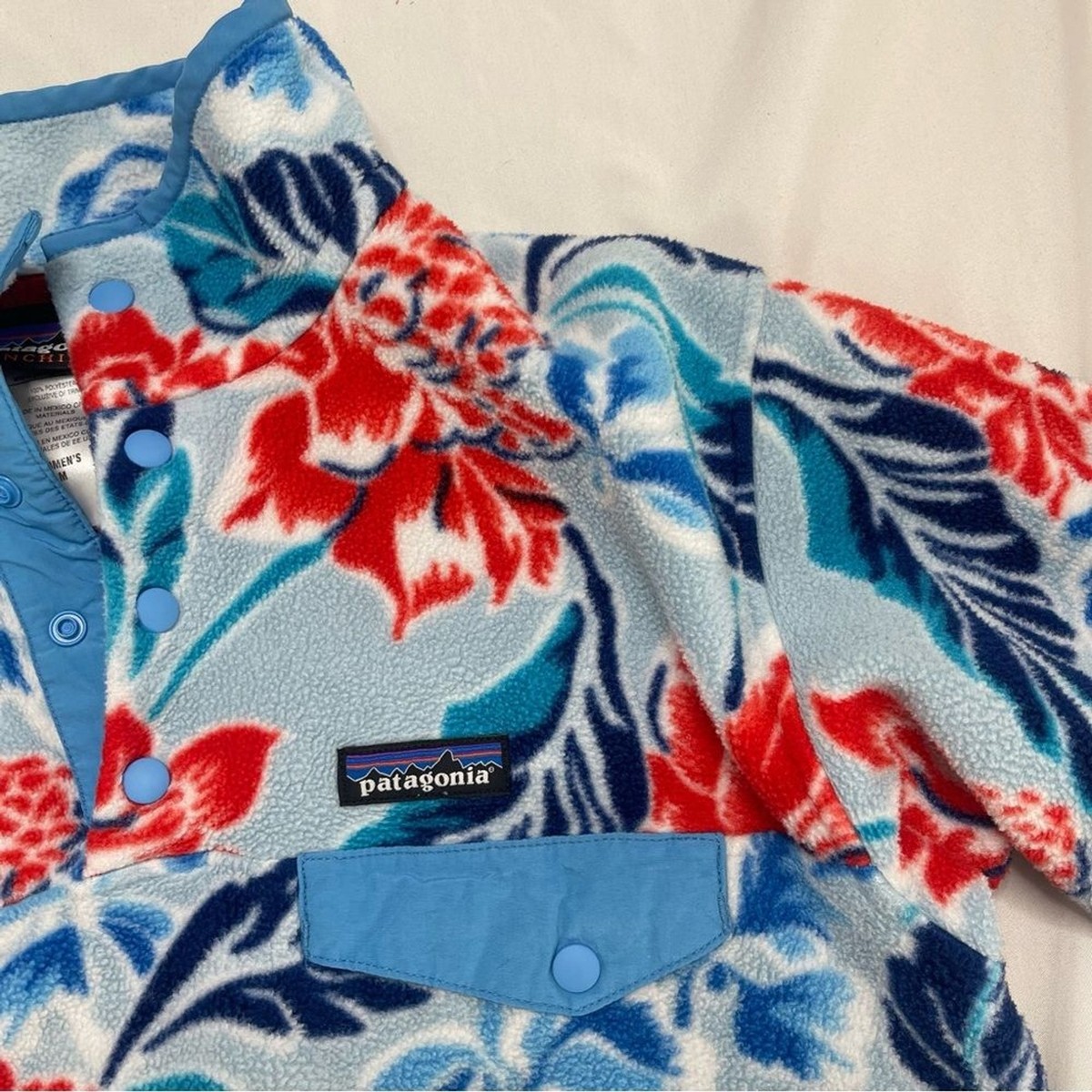 Patagonia Synchilla Snap T Manoa Dusk Blue Hawaiian Floral