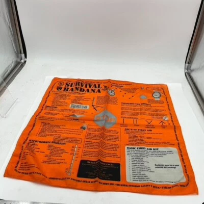 DNR Survival Bandana Emergency Orange Handkerchief Outdoor Fire Shelter Safety