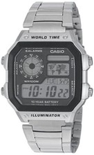 CASIO Chronograph AE-1200WHD-1A Digital Stainless Steel Men's Watch NEW