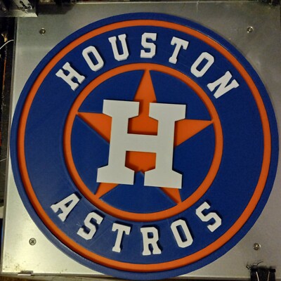 Houston Astros 12 Inch 3D Logo Sign (3D Printed) [NEW] MLB Cave Wall