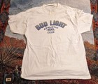 VTG 2002 Y2k BUD LIGHT Athletic Club Text Beer Funny White Graphic Tee T-Shirt L