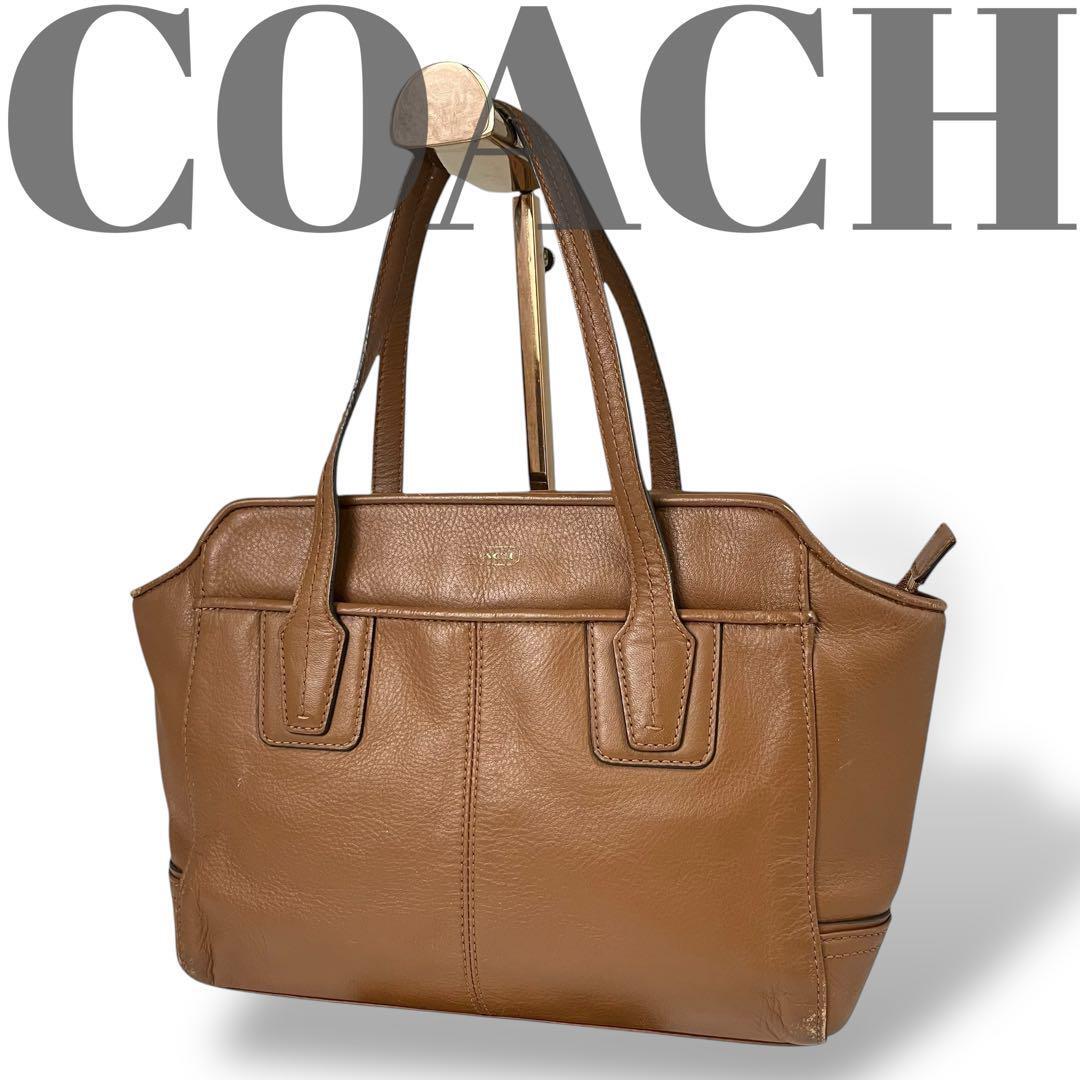 Coach F27661 Brown Leather Tote Shoulder Handbag Pre-Owned Excellent Condition