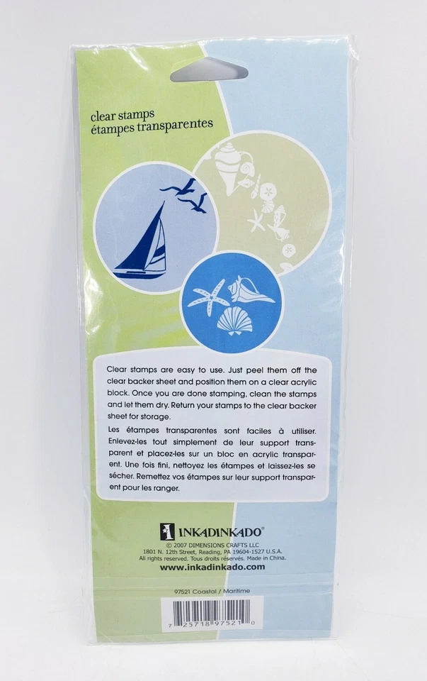 Conjunto de selos de acrílico transparente Coastal Beach por Inkadinkado 97521 NOVO! - Imagem 2 de 4