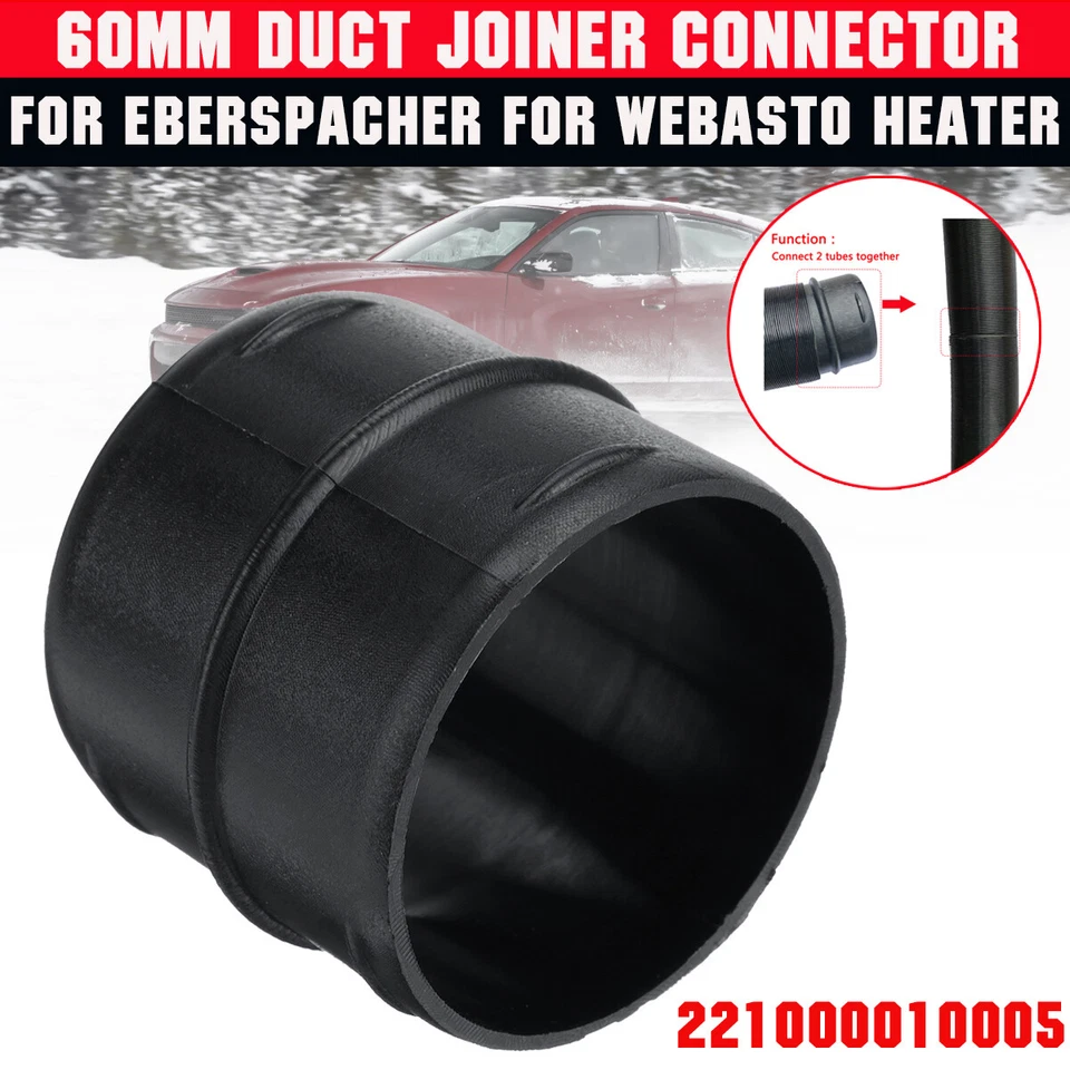 2x 60mm Heater Duct Joiner Hose Pipe Ducting Connector For Webasto Eberspacher - Изображение 2 из 4