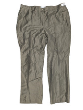 Delmod Hose Katja Damen 50 Leinenmischung Grau-Gold/Glanz Bequem Weites Bein