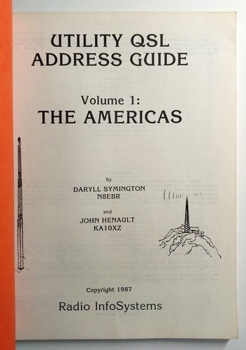 Utility QSL Address Guide Volume 1 The Americas SC Book 1987 Radio - Bild 2 von 4