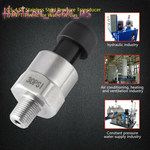 Sensor transductor de presión de acero inoxidable NPT 5V de 1/8" aceite combustible aire gas - Imagen 2 de 18