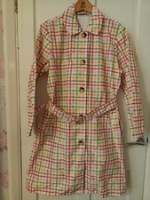 New Cath Kidston Gingham Duster Long Rain Coat Gorgeous Size 10 / S Rrp £85
