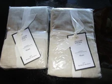 2 Williams Sonoma Chambers European Linen Euro shams flax New w tags