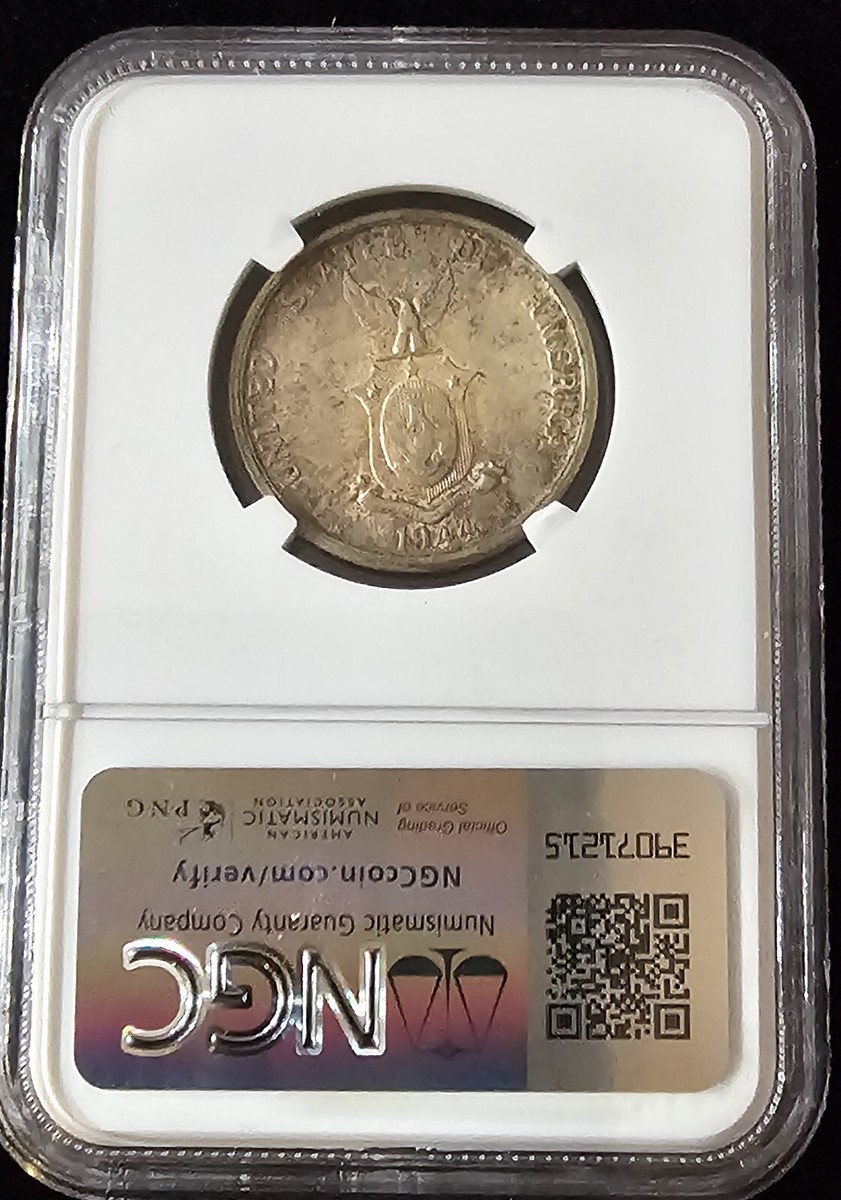 1944 S PHILIPPINES SILVER 50 CENTAVOS NGC AU 58 GREAT COLOR! | eBay