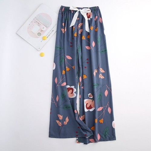 Womens Capri Pajama Pants Lounge Causal Trousers Flower Print Sleep Pants - Picture 35 of 47
