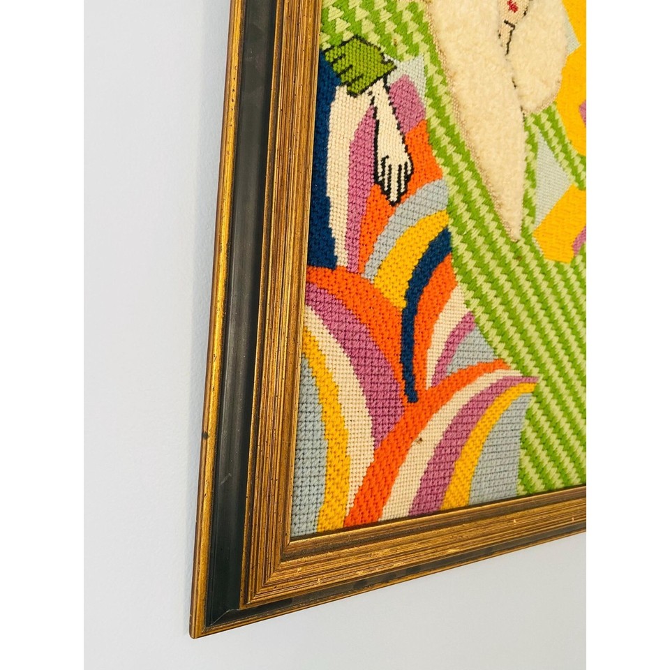 Vintage Art Deco Inspired Manhattan Framed Needlepoint Picture