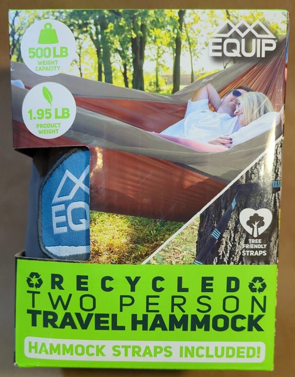 Equip Two Person Travel Tree Hammock 500 lb. Weight Limit Gray Blue New in Box eBay
