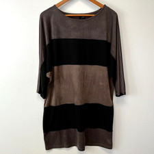 Chiasso Dress Women Extra Large Mini Color Block Faux Suede Modern Work Party Go