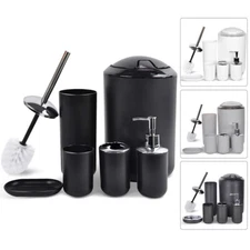 Set of 6 Piece Bathroom Accessories Bath Ensemble For Decorative Countertop