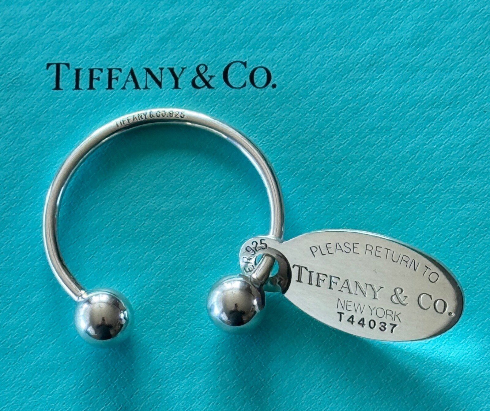 Tiffany & Co Sterling Silver 925 Large Please Return To Keyring