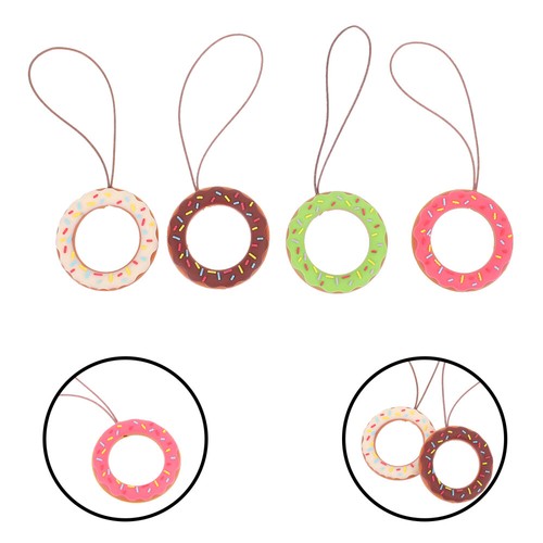 4 Pcs Donut Rings Man Lovely Pattern Phone Chain Keychain Lanyard - 第 7/12 張圖片