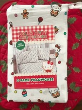 NEW HELLO KITTY GINGERBREAD CHRISTMAS  2 - Cotton Standard Pillowcase  HOLIDAY