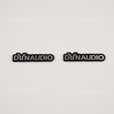 2 pezzi DYNAUDIO distintivo logo alluminio pezzo di ricambio 50 mm x 10 mm