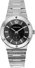 Versace VEVI00720 Greca Logo black silver Stainless Steel Men's Watch NEW