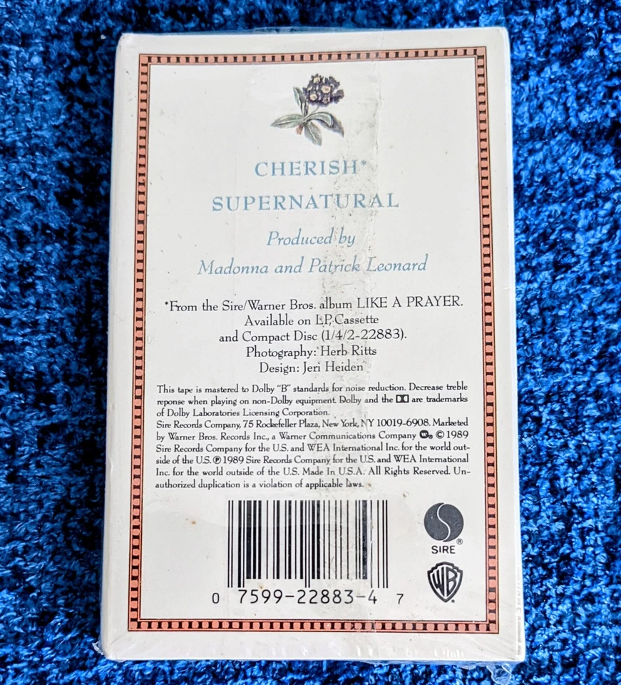 MADONNA SEALED CHERISH CASSETTE SINGLE US 1989 TAPE Like A Prayer - Image 2 of 4