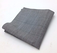 95 Bloomingdales Mens Handkerchief White Black Suit Check Classic Pocket Square